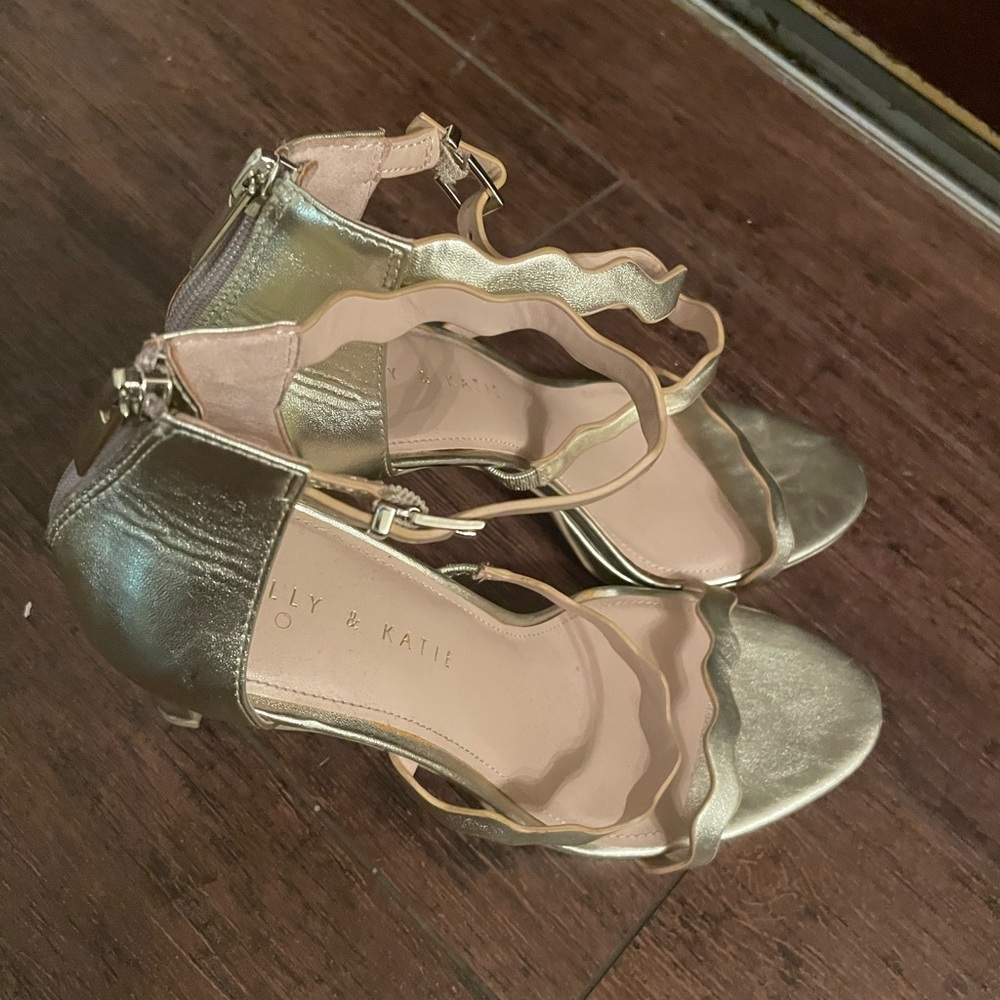 Kelly & Katie Metallic Gold Heels